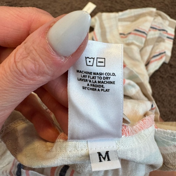 Anthropologie Amadi Striped 100% Cotton Romper Short Sleeve Belted M NEW $140 - Picture 13 of 13